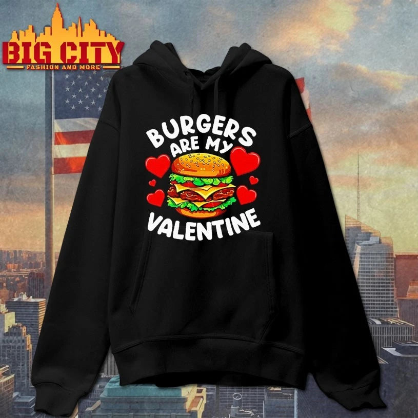 Burgers Are My Valentine 2026 - Adult & Kids T-Shirts, Sweatshirts & Hoodies apparel design preview 2