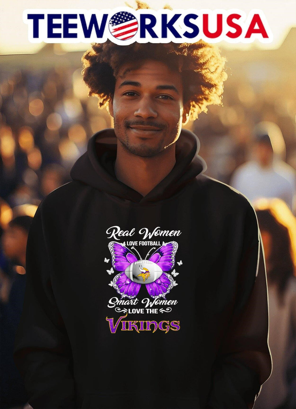 Butterfly real women love football smart the - Adult & Kids T-Shirts, Sweatshirts & Hoodies apparel design preview 2