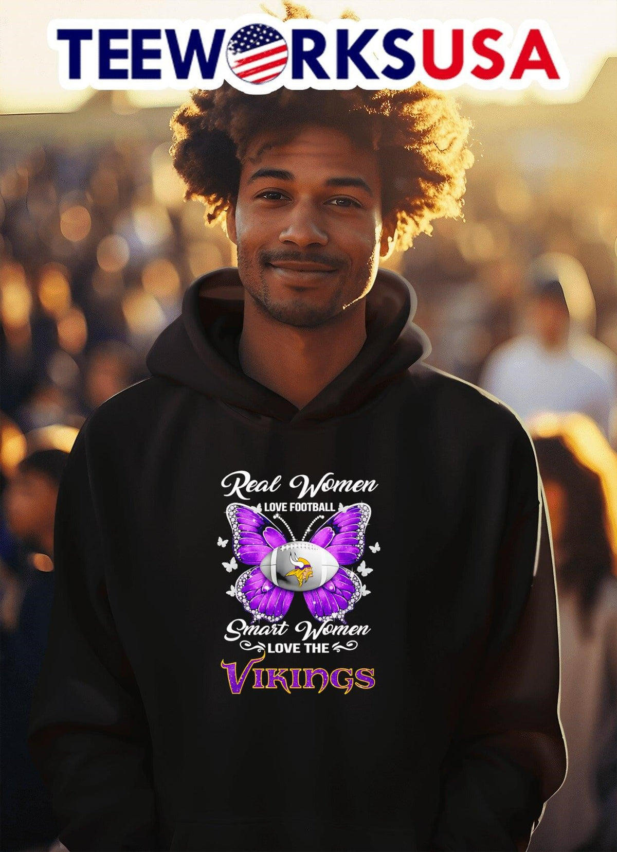 Butterfly real women love football smart the - Adult & Kids T-Shirts, Sweatshirts & Hoodies apparel design preview 2