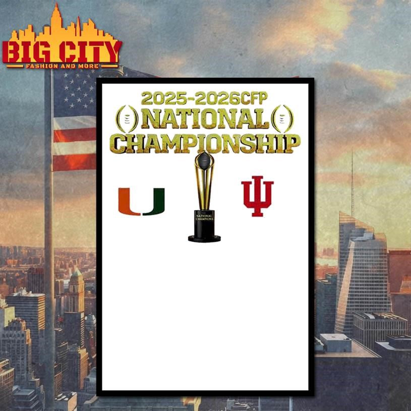 CFP National Championship Miami vs. Indiana 2026 - Adult & Kids T-Shirts, Sweatshirts & Hoodies apparel design preview 4
