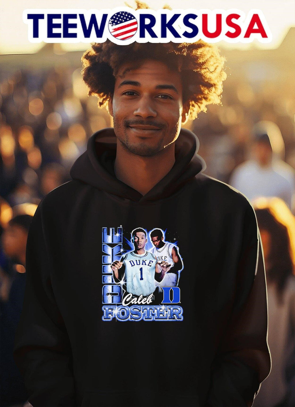 Caleb Foster Duke Blue Devils 90s graphic - Adult & Kids T-Shirts, Sweatshirts & Hoodies apparel design preview 2