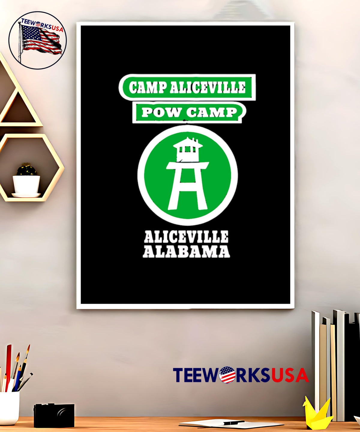 Camp Aliceville Pow Alabama - Adult & Kids T-Shirts, Sweatshirts & Hoodies apparel design preview 5