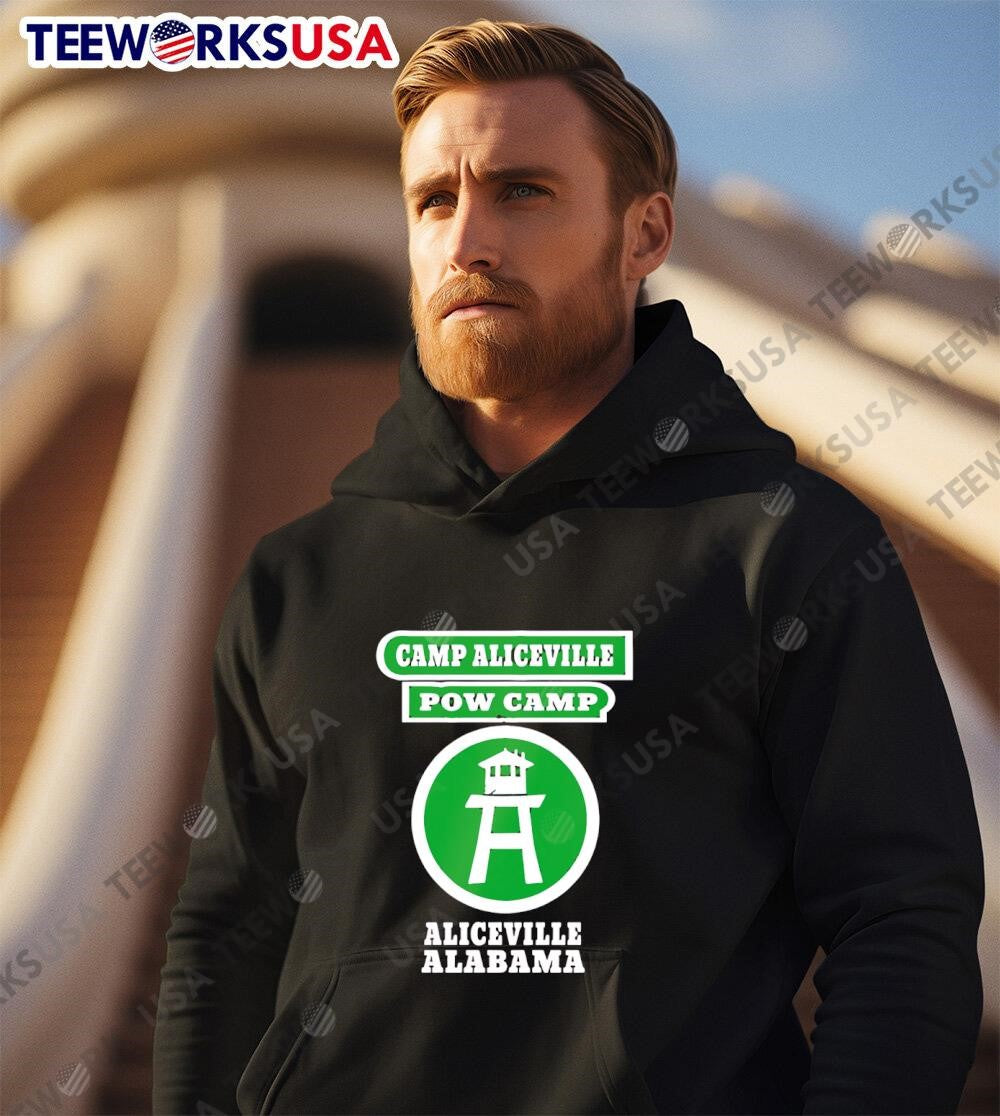 Camp Aliceville Pow Alabama - Adult & Kids T-Shirts, Sweatshirts & Hoodies apparel design preview 3