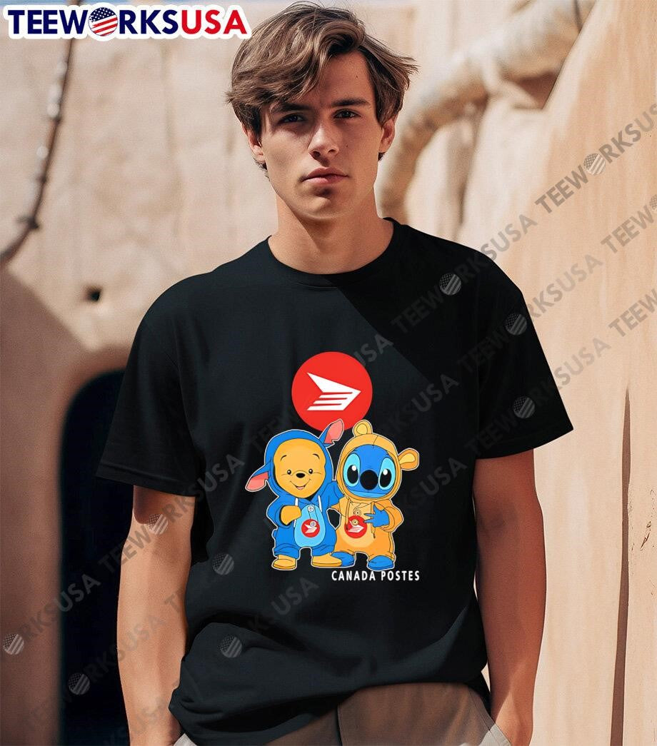 Canada post pooh and stitch friends - Adult & Kids T-Shirts, Sweatshirts & Hoodies apparel design preview 1
