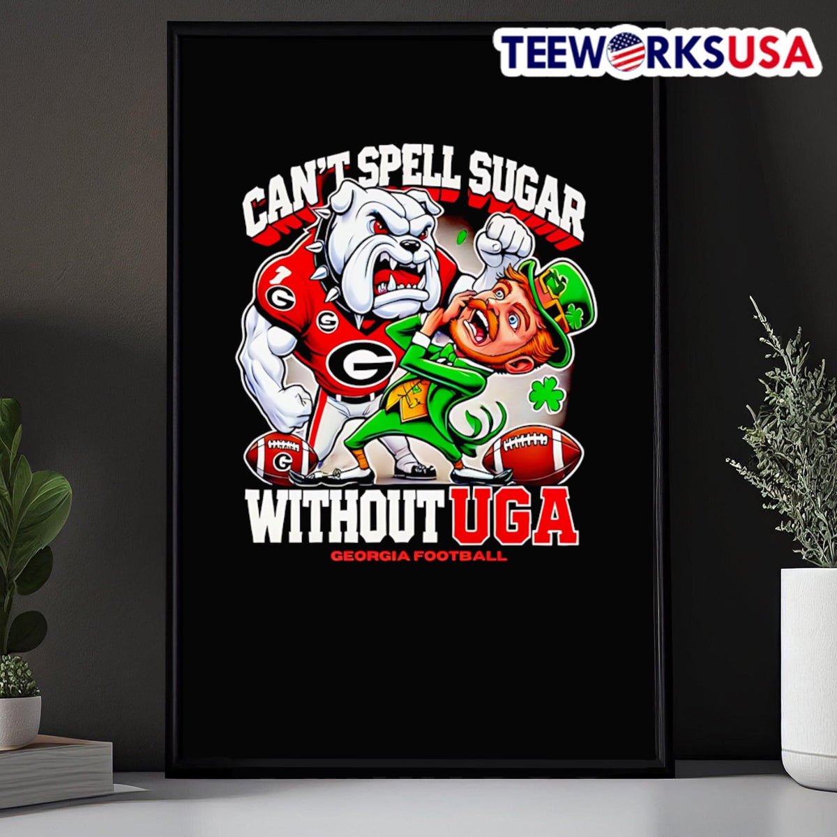 Can't spell sugar without UGA Georgia football mascot - Adult & Kids T-Shirts, Sweatshirts & Hoodies apparel design preview 5