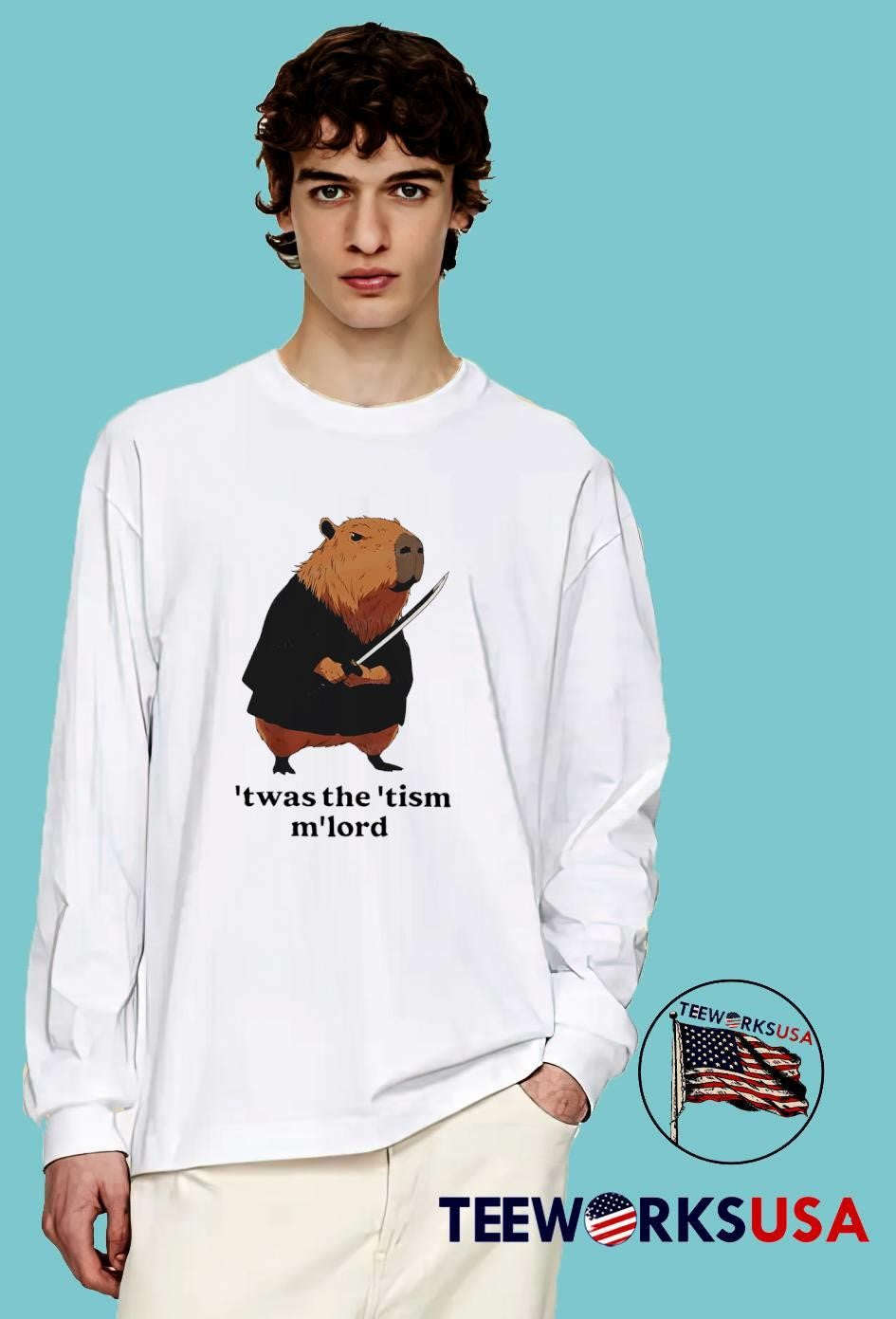 Capybara 'twas the 'tism m'lord - Adult & Kids T-Shirts, Sweatshirts & Hoodies apparel design preview 4