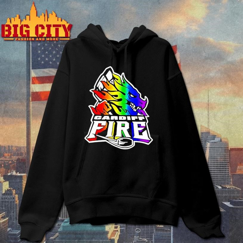 Cardiff Fire Hockey Logo Pride - Adult & Kids T-Shirts, Sweatshirts & Hoodies apparel design preview 2