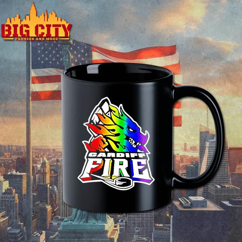 Cardiff Fire Hockey Logo Pride - Adult & Kids T-Shirts, Sweatshirts & Hoodies apparel design preview 3