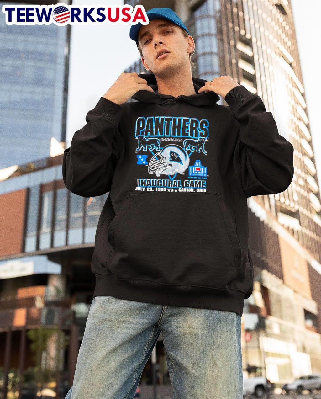 Carolina Panthers Inaugural Game Helmet vintage - Adult & Kids T-Shirts, Sweatshirts & Hoodies apparel design preview 3