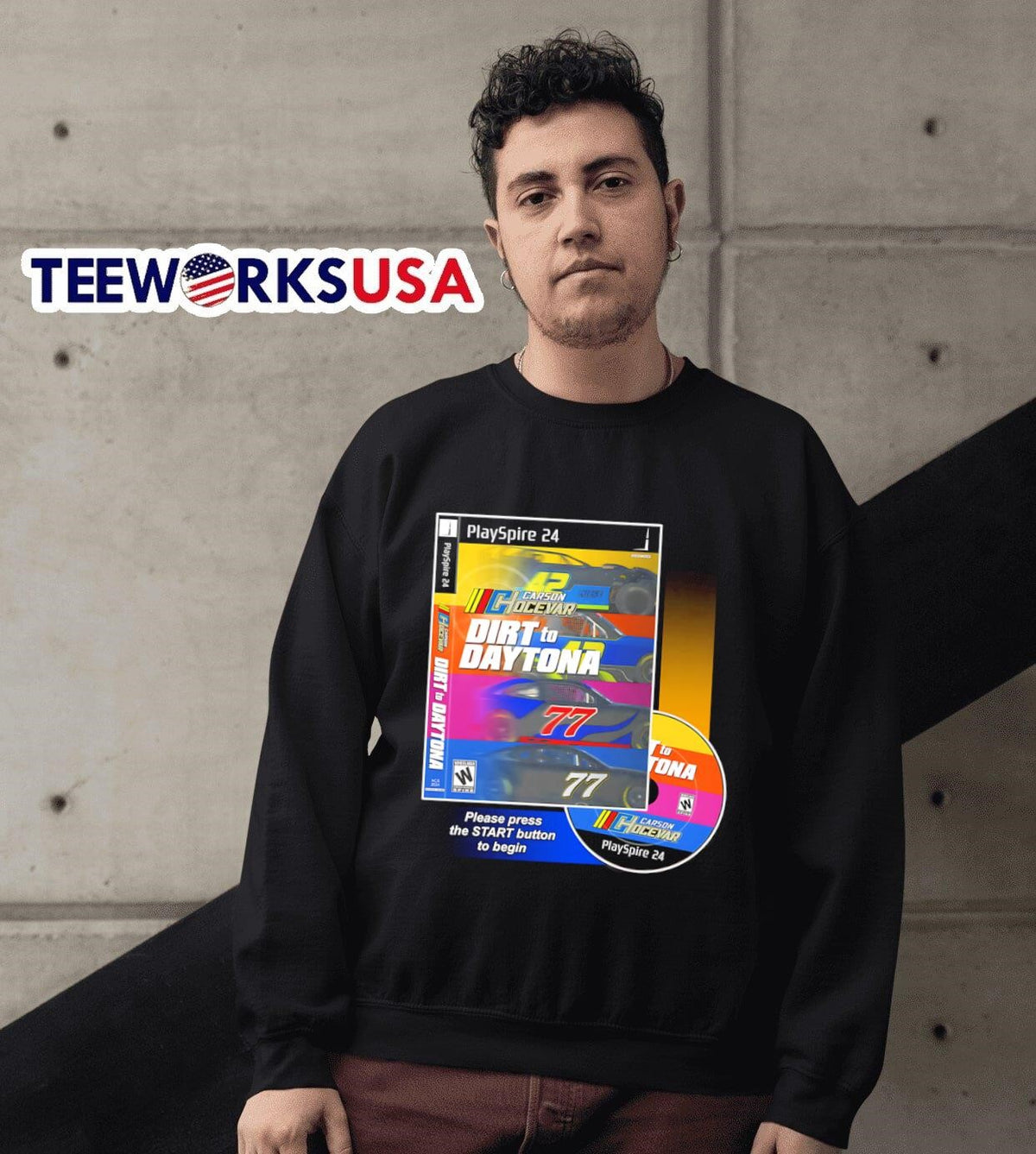 Carson Hocevar's dirt to Daytona - Adult & Kids T-Shirts, Sweatshirts & Hoodies apparel design preview 6