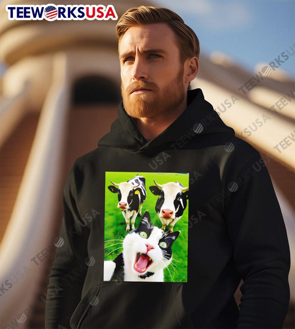 Cat Cows Selfie poster - Adult & Kids T-Shirts, Sweatshirts & Hoodies apparel design preview 2