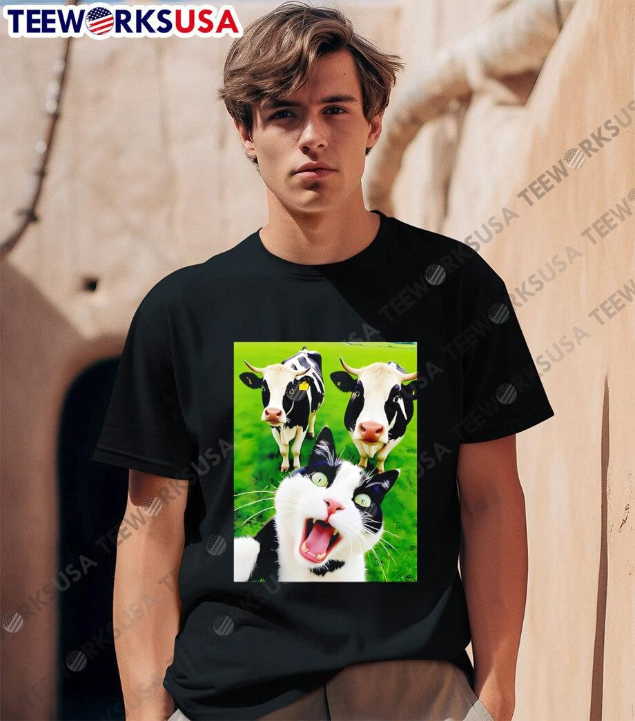Cat Cows Selfie poster - Adult & Kids T-Shirts, Sweatshirts & Hoodies apparel design preview 1