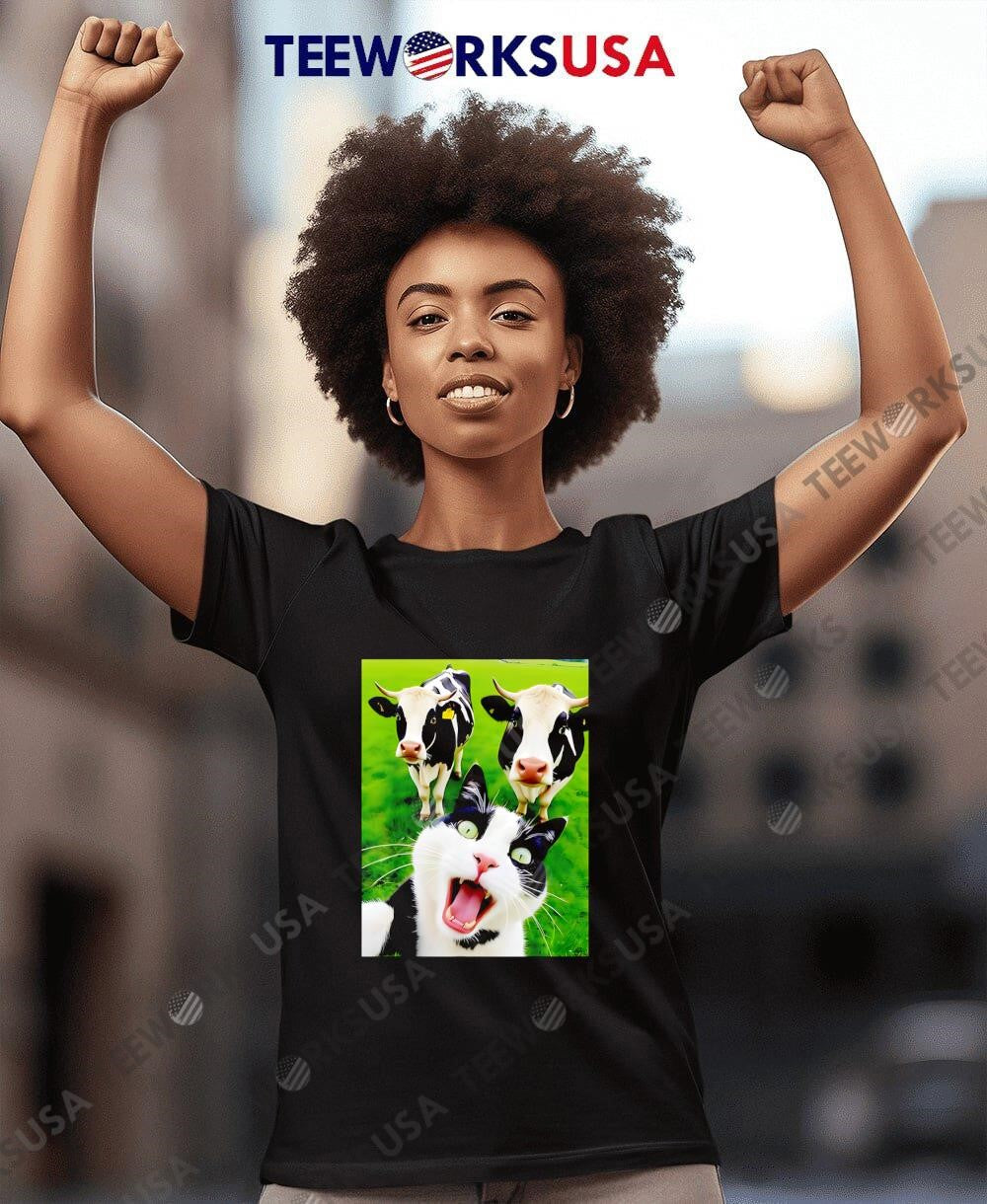 Cat Cows Selfie poster - Adult & Kids T-Shirts, Sweatshirts & Hoodies apparel design preview 4
