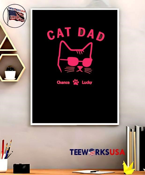 Cat Dad Chance Lucky - Adult & Kids T-Shirts, Sweatshirts & Hoodies apparel design preview 5