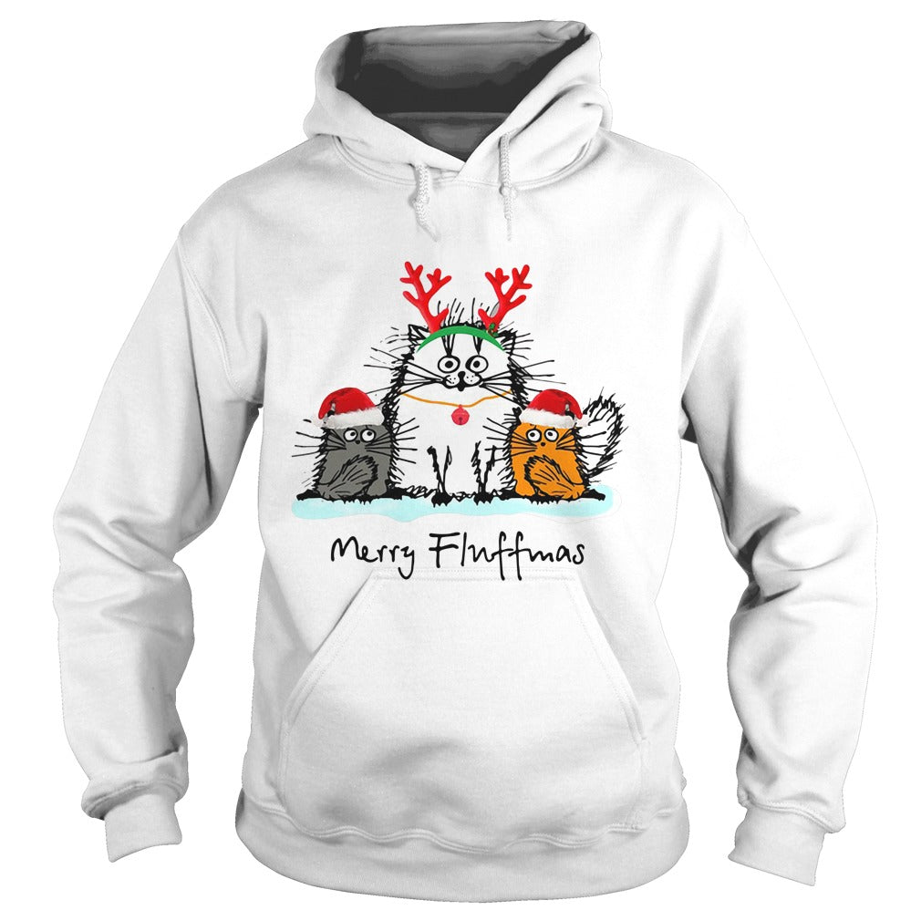 Cat Merry Fluffmas - Adult & Kids T-Shirts, Sweatshirts & Hoodies apparel design preview 4
