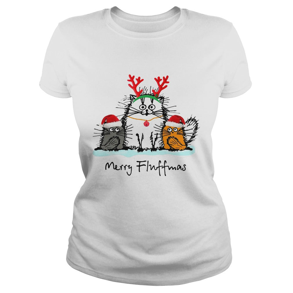 Cat Merry Fluffmas - Adult & Kids T-Shirts, Sweatshirts & Hoodies apparel design preview 2