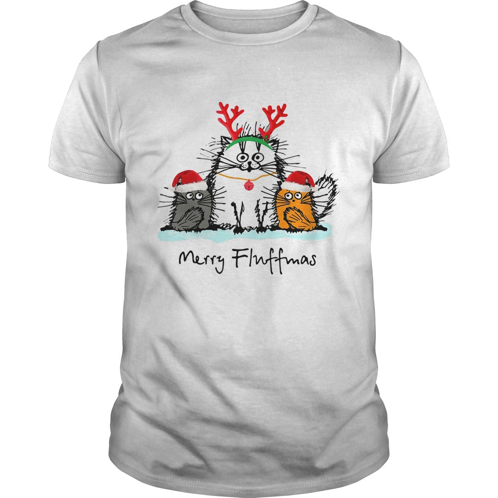 Cat Merry Fluffmas - Adult & Kids T-Shirts, Sweatshirts & Hoodies apparel design preview 1