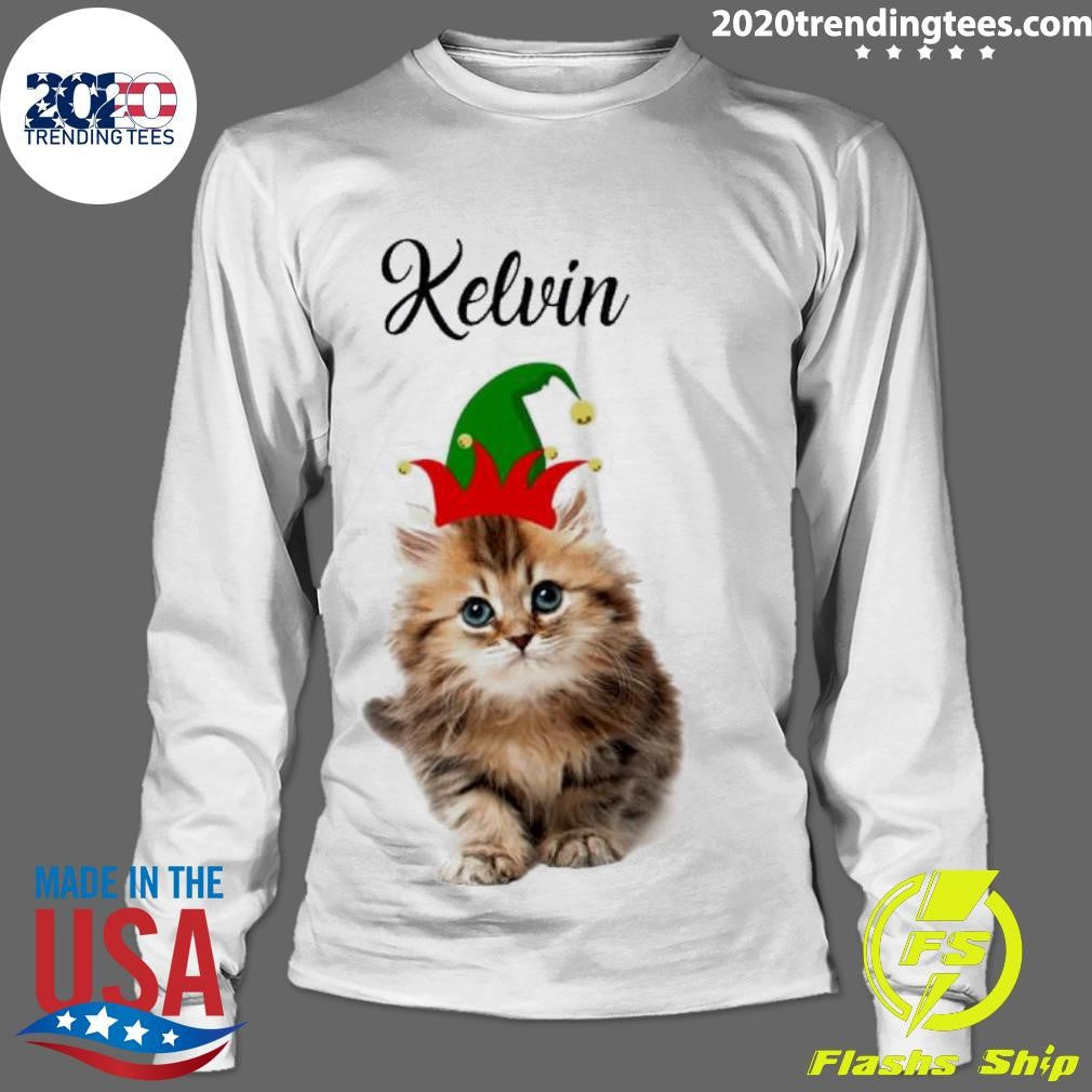 Cat Wrearing Elf Hat Merry Christmas - Adult & Kids T-Shirts, Sweatshirts & Hoodies apparel design preview 4