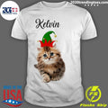 Cat Wrearing Elf Hat Merry Christmas - Adult & Kids T-Shirts, Sweatshirts & Hoodies apparel design preview 1