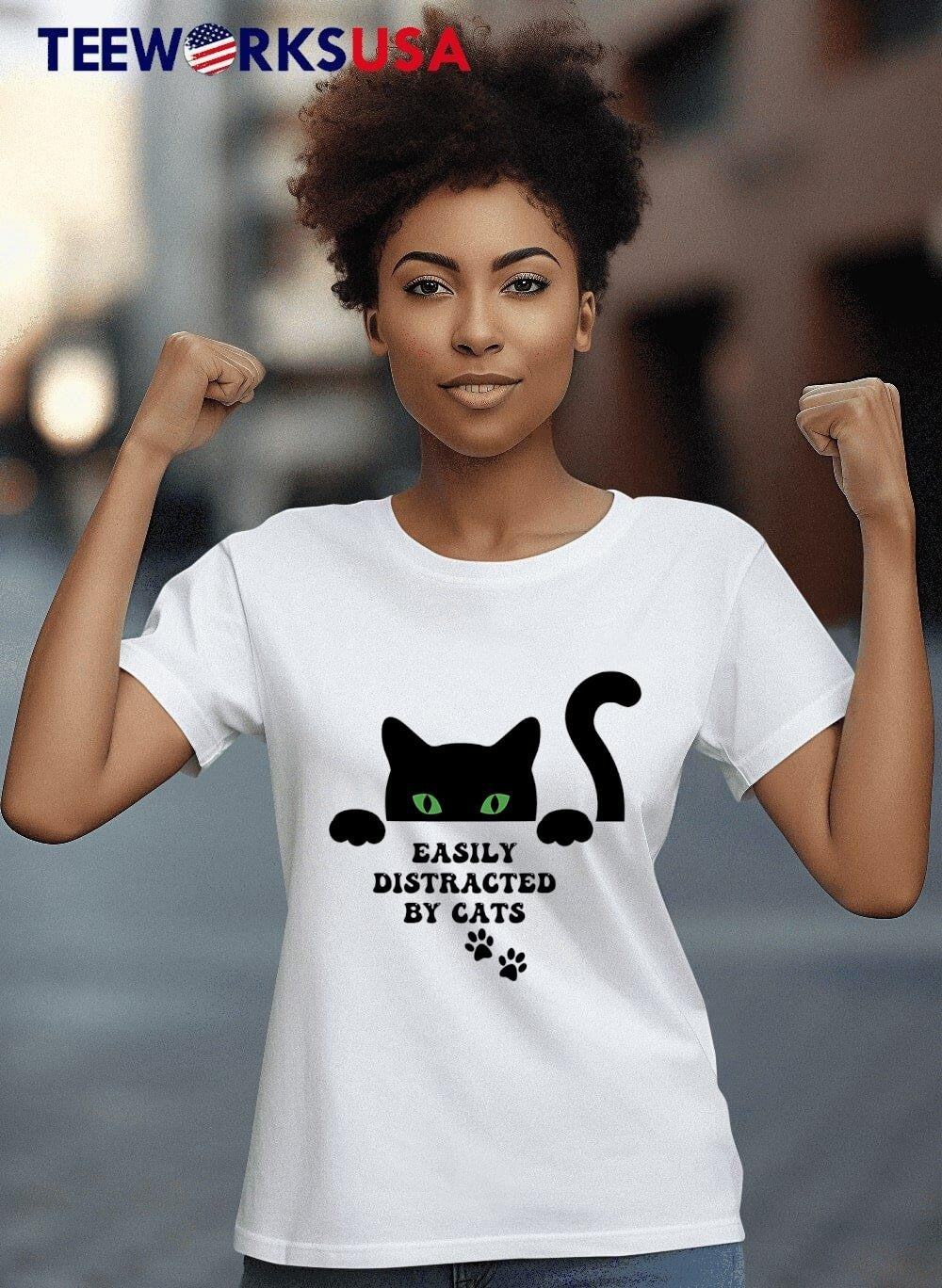 Cat easily distracted by cats - Adult & Kids T-Shirts, Sweatshirts & Hoodies apparel design preview 4