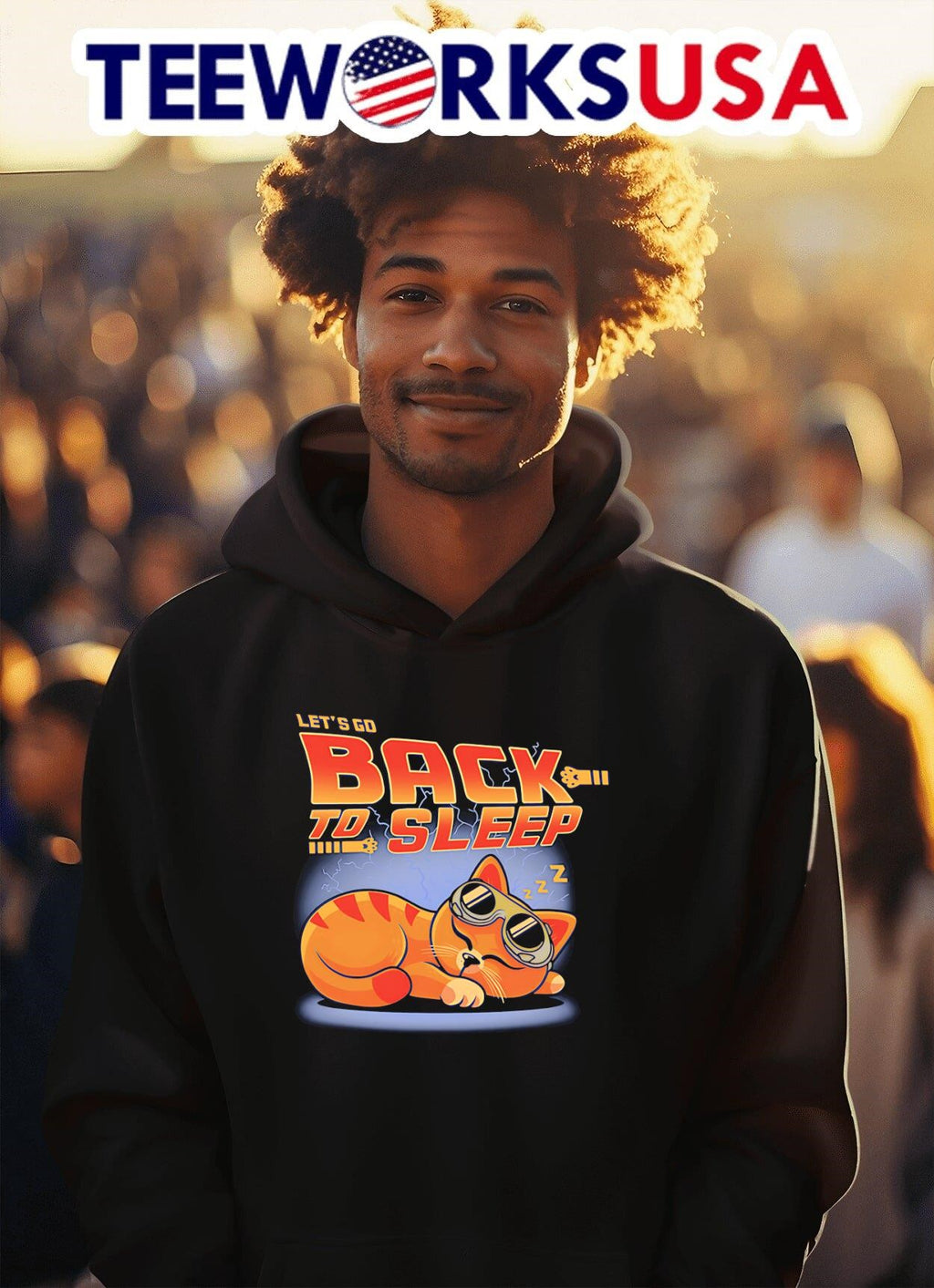 Cat let's go back to sleep - Adult & Kids T-Shirts, Sweatshirts & Hoodies apparel design preview 2