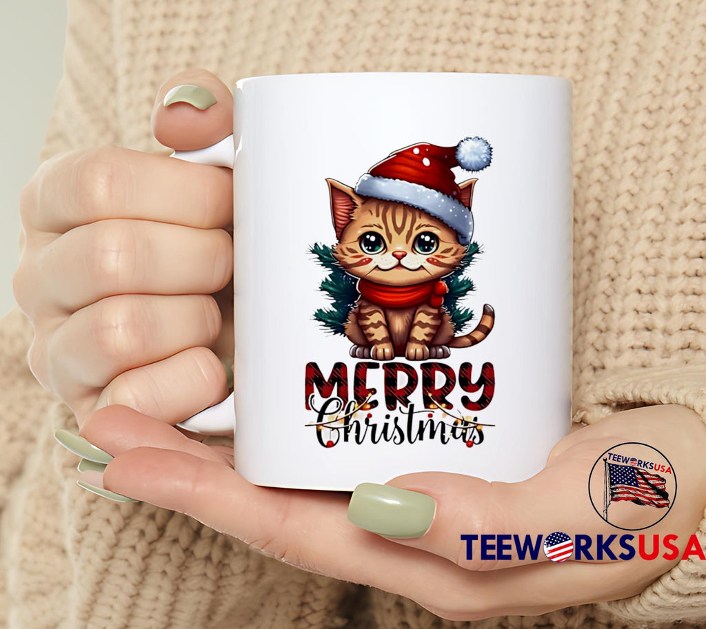 Cat stand merry christmas - Adult & Kids T-Shirts, Sweatshirts & Hoodies apparel design preview 6