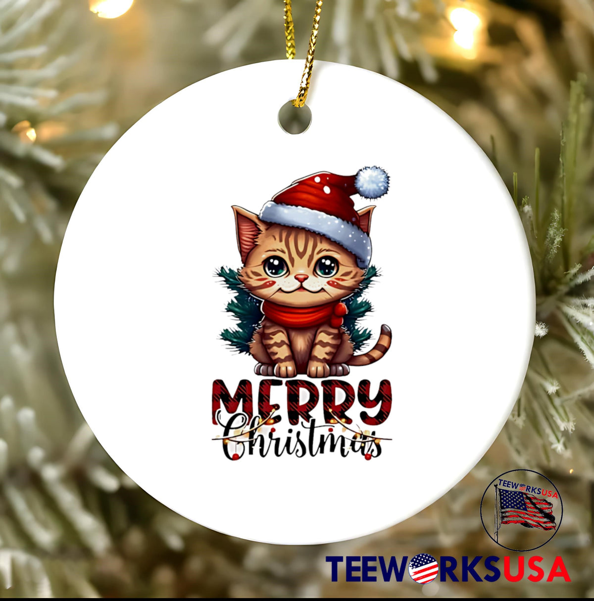 Cat stand merry christmas - Adult & Kids T-Shirts, Sweatshirts & Hoodies apparel design preview 3