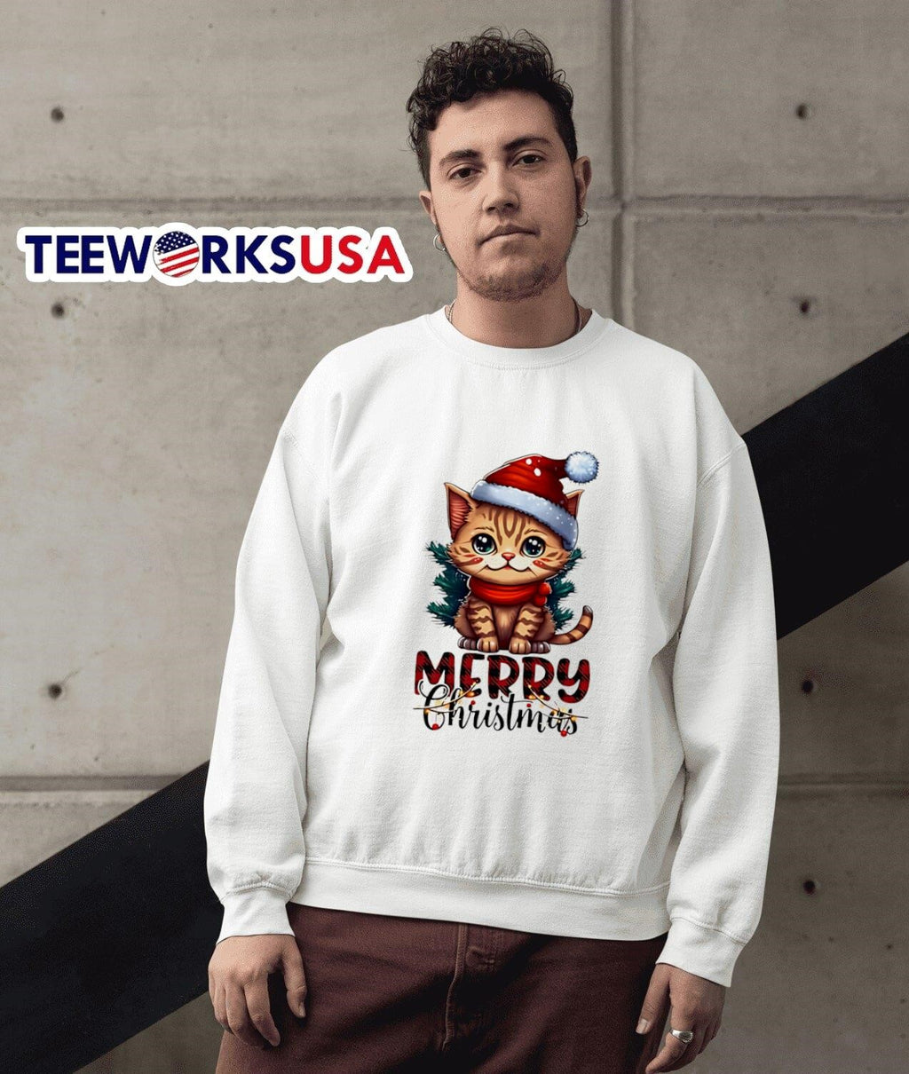 Cat stand merry christmas - Adult & Kids T-Shirts, Sweatshirts & Hoodies apparel design preview 5