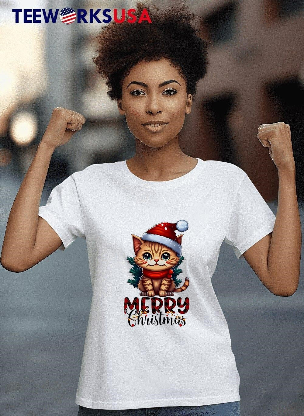 Cat stand merry christmas - Adult & Kids T-Shirts, Sweatshirts & Hoodies apparel design preview 8
