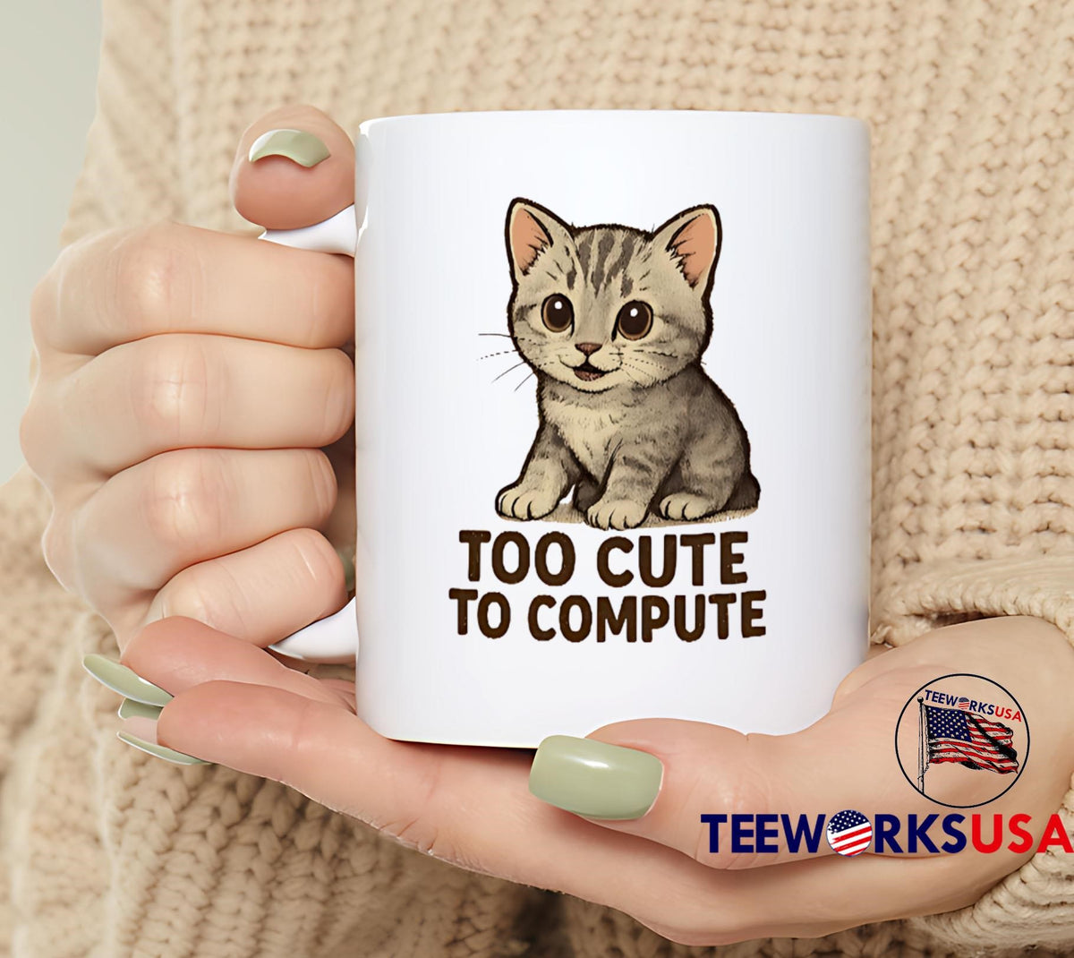 Cat too cute to compute - Adult & Kids T-Shirts, Sweatshirts & Hoodies apparel design preview 6