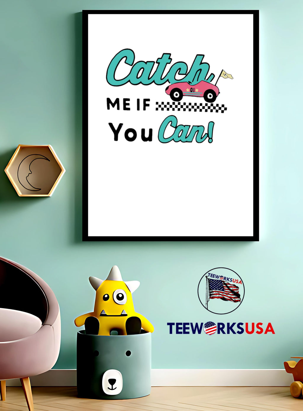 Catch Me If You Can car 01 - Adult & Kids T-Shirts, Sweatshirts & Hoodies apparel design preview 3