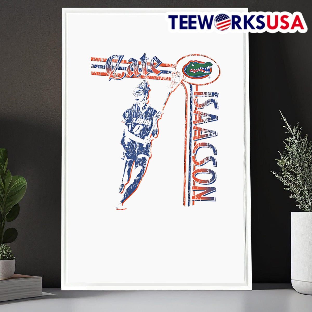 Cate Isaacson Florida lacrosse retro - Adult & Kids T-Shirts, Sweatshirts & Hoodies apparel design preview 6
