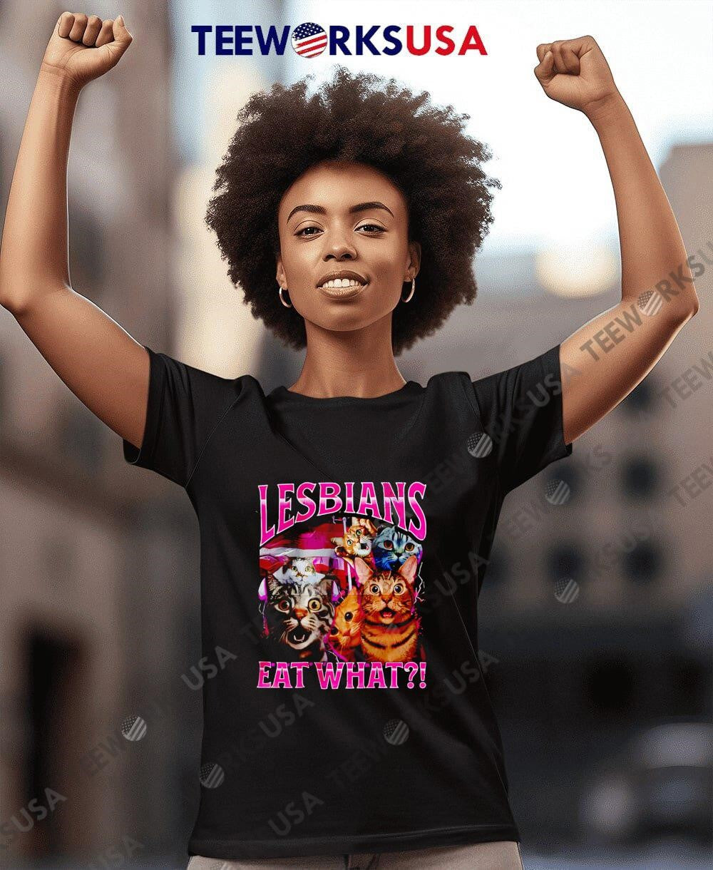 Cats Lesbians Eat What graphic retro - Adult & Kids T-Shirts, Sweatshirts & Hoodies apparel design preview 7