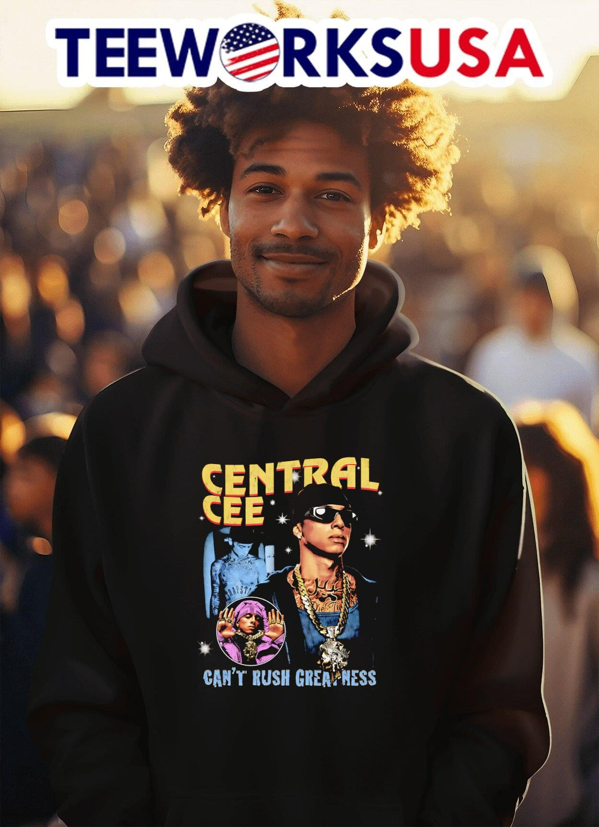 Central Cee can't rush greatness retro - Adult & Kids T-Shirts, Sweatshirts & Hoodies apparel design preview 2