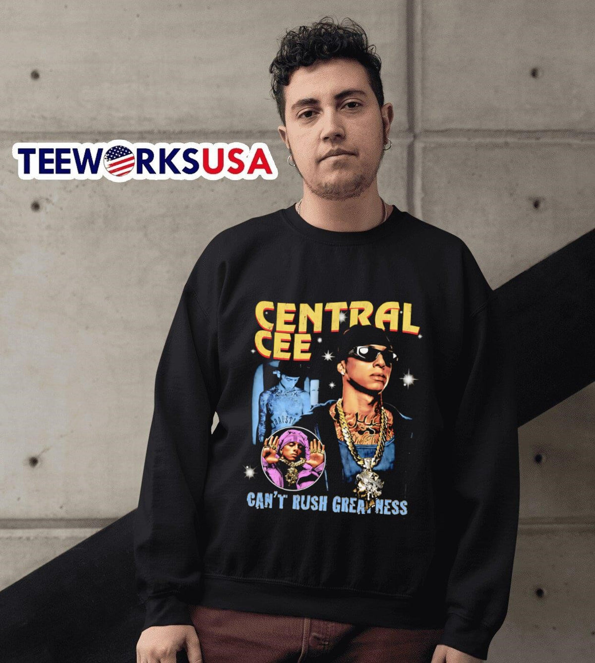 Central Cee can't rush greatness retro - Adult & Kids T-Shirts, Sweatshirts & Hoodies apparel design preview 6
