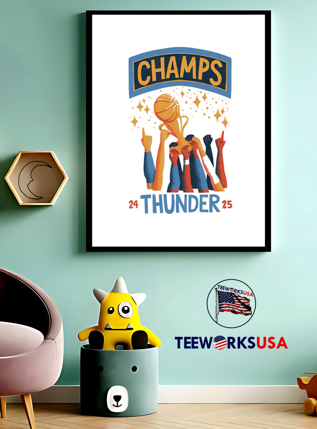 Champs Thunder 24-25 Celebration - Adult & Kids T-Shirts, Sweatshirts & Hoodies apparel design preview 3