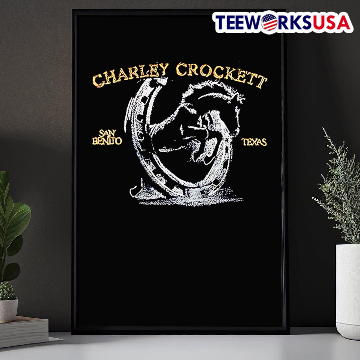Charley Crockett San Benito Horseshoe - Adult & Kids T-Shirts, Sweatshirts & Hoodies apparel design preview 5