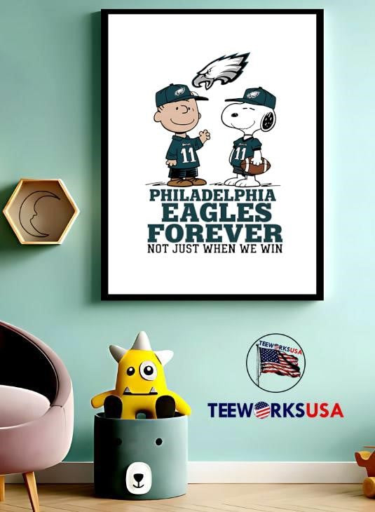 Charlie Brown Snoopy Philadelphia Eagles Forever Not - Adult & Kids T-Shirts, Sweatshirts & Hoodies apparel design preview 3