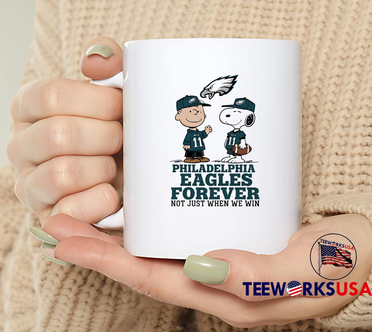 Charlie Brown Snoopy Philadelphia Eagles Forever Not - Adult & Kids T-Shirts, Sweatshirts & Hoodies apparel design preview 6