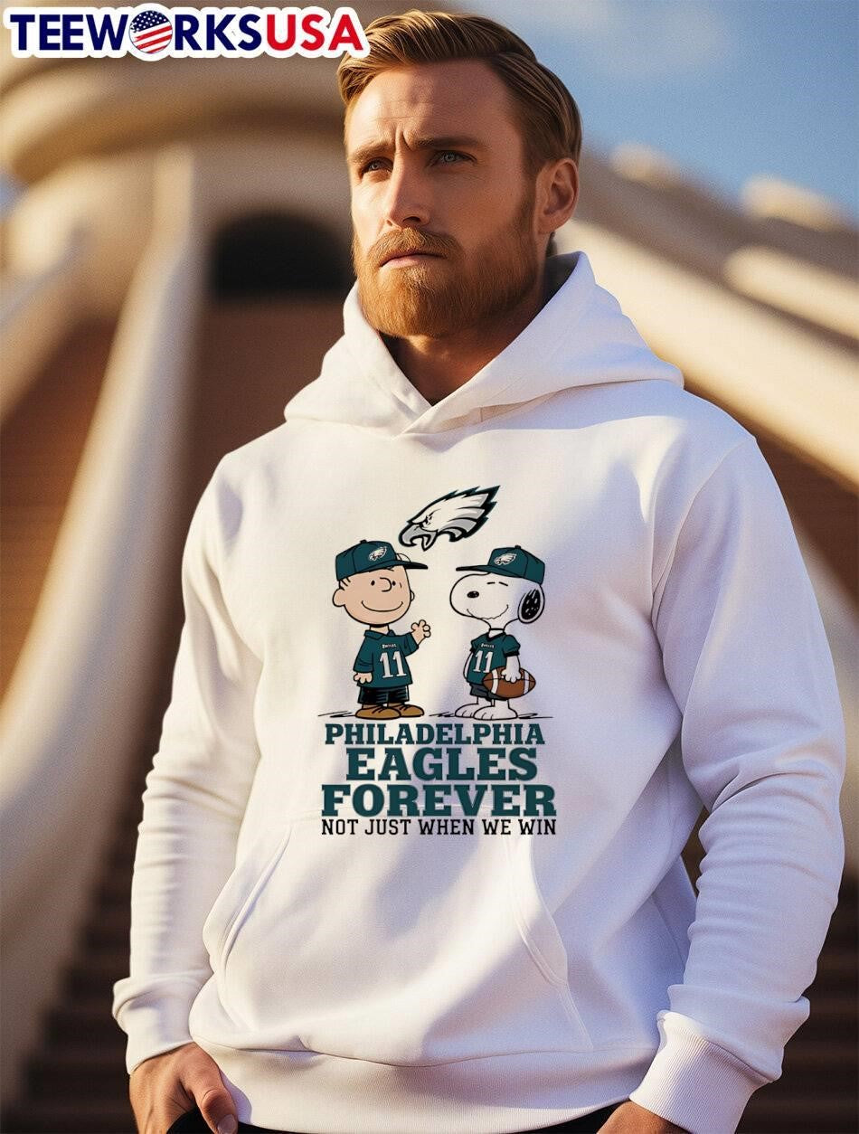 Charlie Brown Snoopy Philadelphia Eagles Forever Not - Adult & Kids T-Shirts, Sweatshirts & Hoodies apparel design preview 2