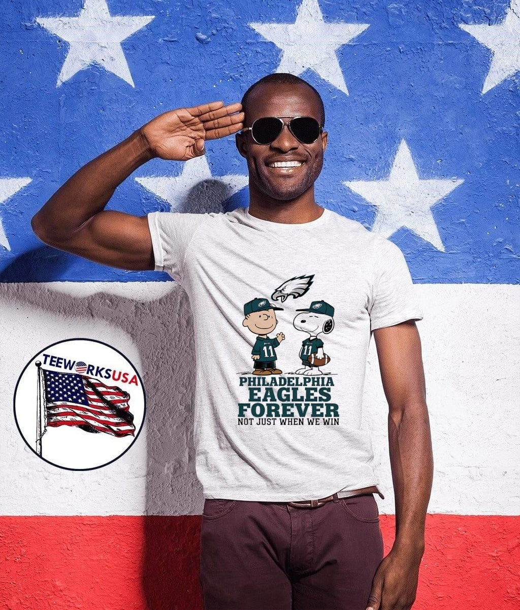 Charlie Brown Snoopy Philadelphia Eagles Forever Not - Adult & Kids T-Shirts, Sweatshirts & Hoodies apparel design preview 1