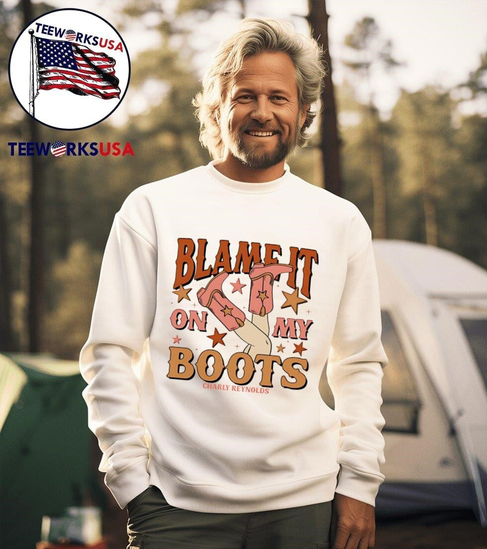 Charly Reynolds blame it on my boots - Adult & Kids T-Shirts, Sweatshirts & Hoodies apparel design preview 3