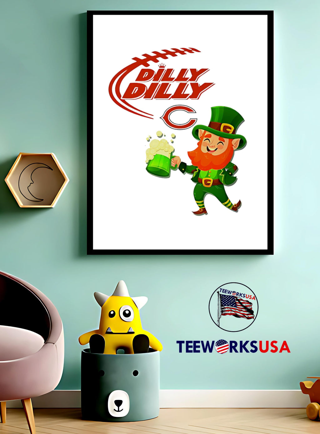 Chicago Bears Dilly Patrick Day 2025 - Adult & Kids T-Shirts, Sweatshirts & Hoodies apparel design preview 3