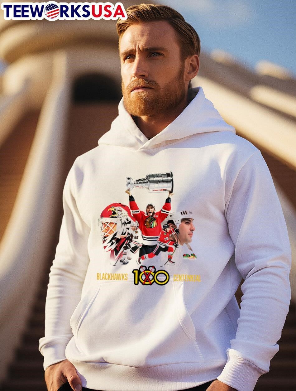 Chicago Blackhawks 100 Centennial - Adult & Kids T-Shirts, Sweatshirts & Hoodies apparel design preview 2