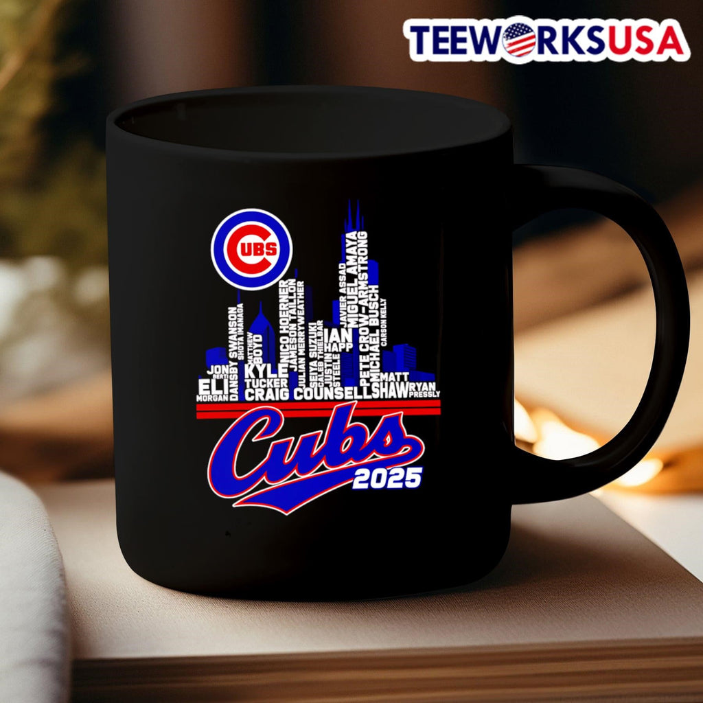 Chicago Cubs 2025 skyline name - Adult & Kids T-Shirts, Sweatshirts & Hoodies apparel design preview 3