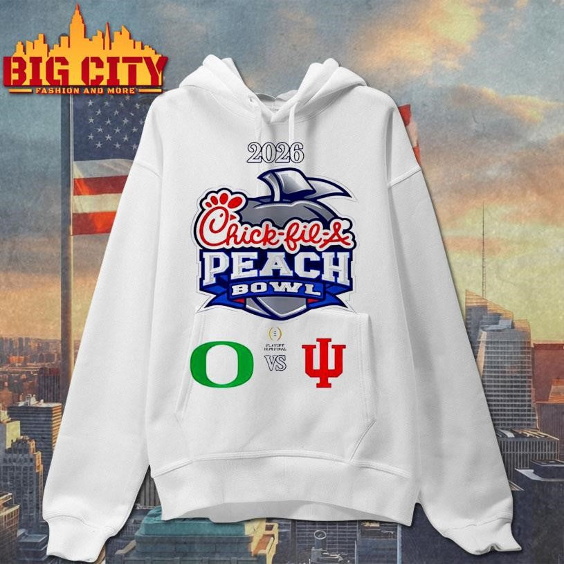 Chick-fil-A Peach Bowl 2026 Oregon vs Indiana - Adult & Kids T-Shirts, Sweatshirts & Hoodies apparel design preview 2