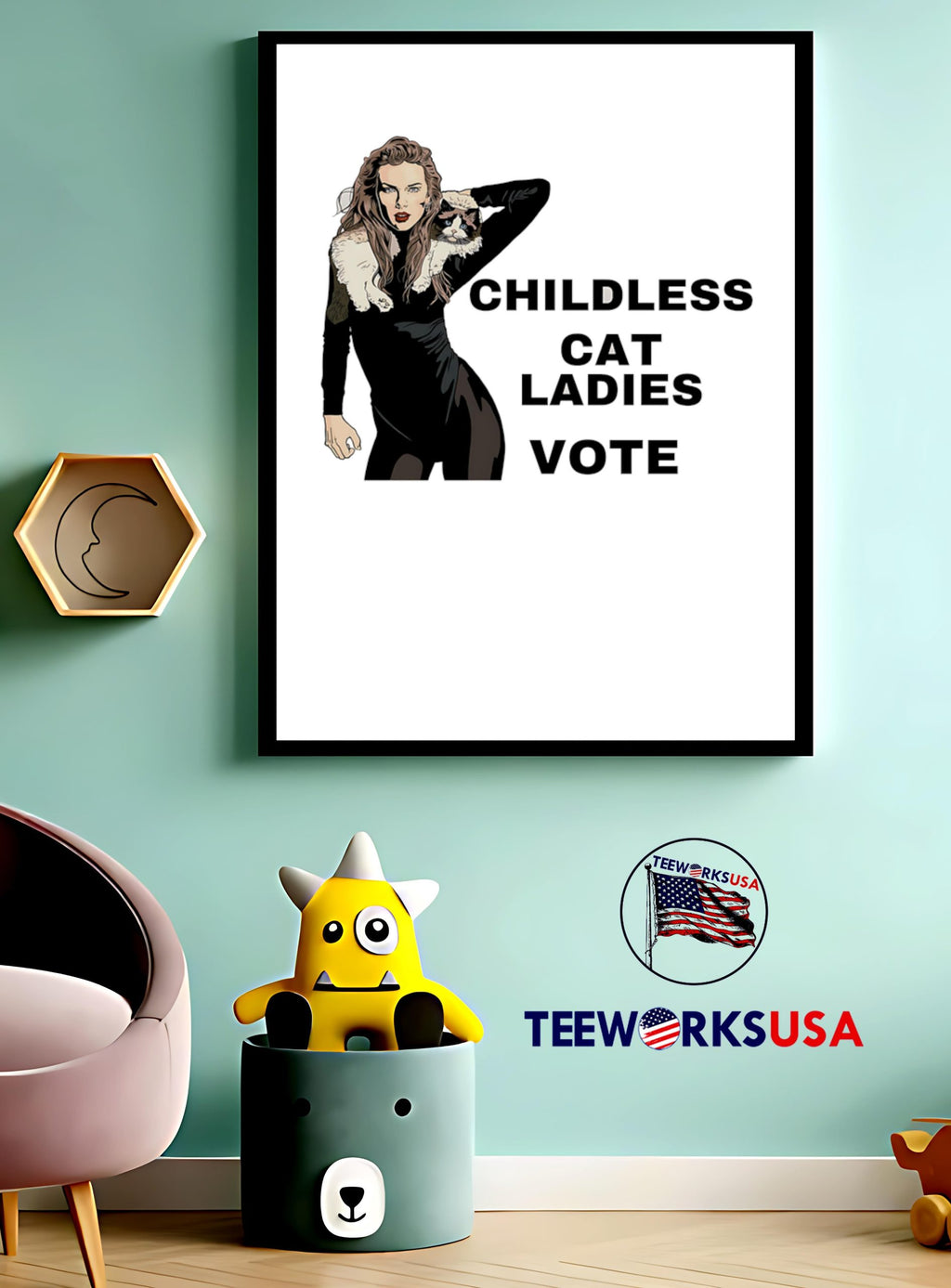 Childless Cat Ladies Vote Swiftie - Adult & Kids T-Shirts, Sweatshirts & Hoodies apparel design preview 4