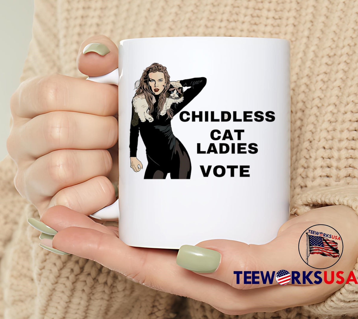 Childless Cat Ladies Vote Swiftie - Adult & Kids T-Shirts, Sweatshirts & Hoodies apparel design preview 6