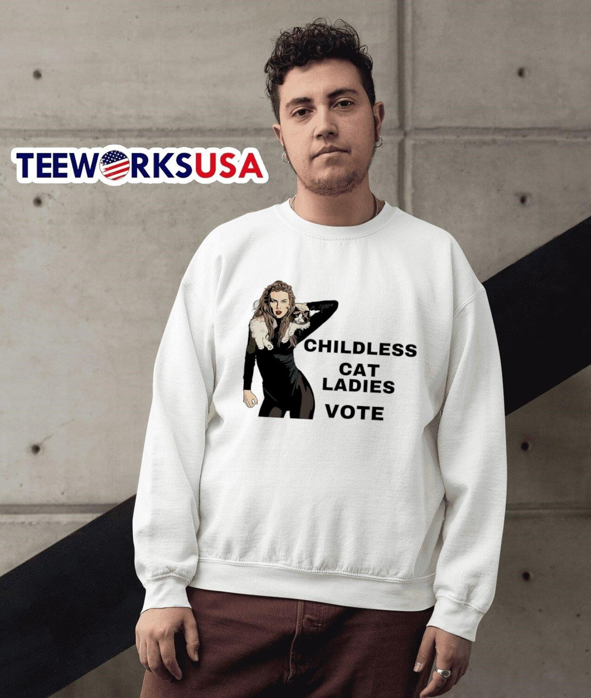Childless Cat Ladies Vote Swiftie - Adult & Kids T-Shirts, Sweatshirts & Hoodies apparel design preview 5