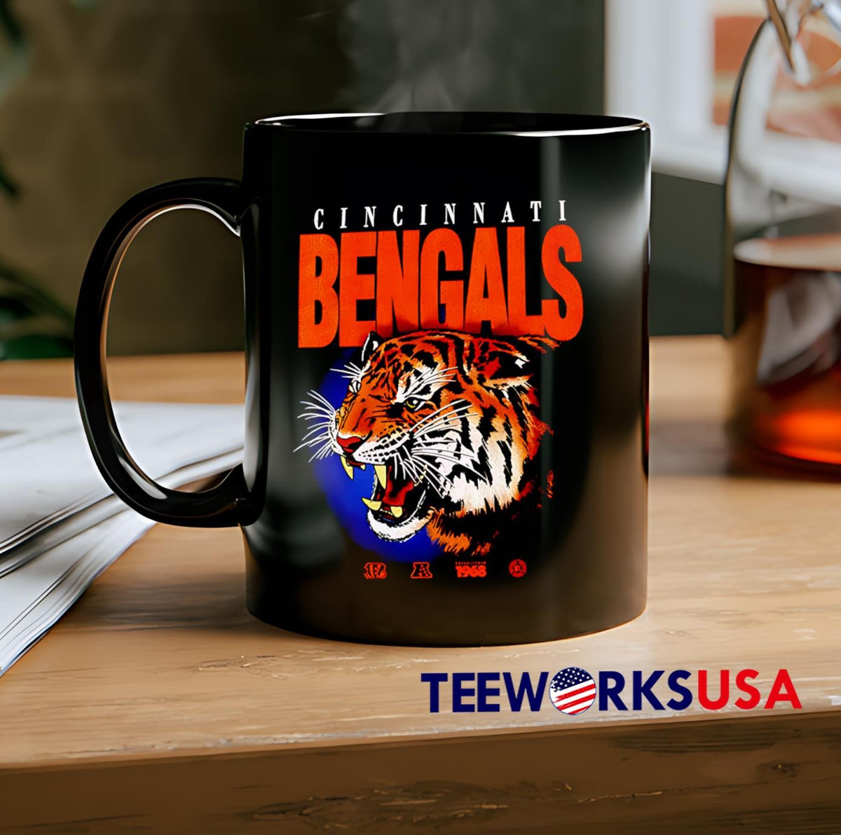 Cincinnati Bengals Jungle Stripes Tiger Graphic - Adult & Kids T-Shirts, Sweatshirts & Hoodies apparel design preview 2